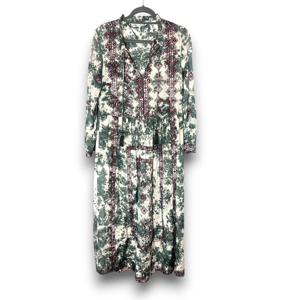 Zara Limited Edition Tie Dye Dress Sz XS‎ Boho Chic Fairy Cottagecore Hippie 70s